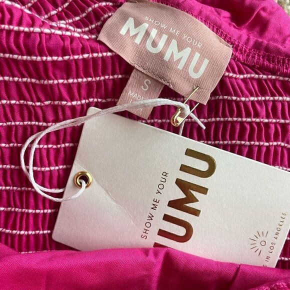 Leni Ruffle Top in Hot Pink Show Me Your Mumu Size S - Picture 8 of 13